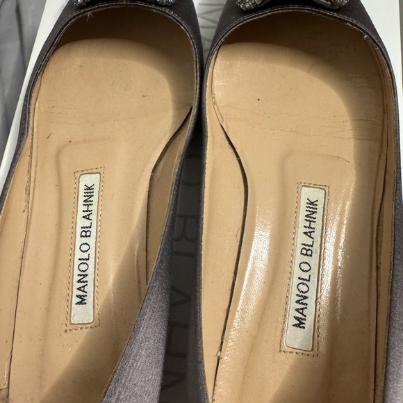 Manolo Blahnik Satin Hangisi Flats - Picture 2 of 4